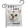 Patio Trasero Live Love Meow Animals Cat 13 x 18.5 in. Double-Sided Decorative Vertical Garden Flags for PA3905220